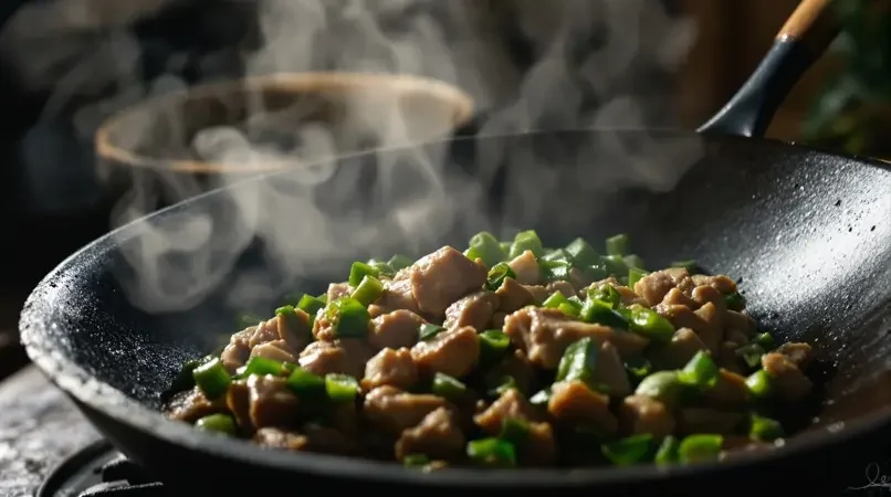 农家小炒肉的家常做法，锅气十足 - 中文字幕视频精选